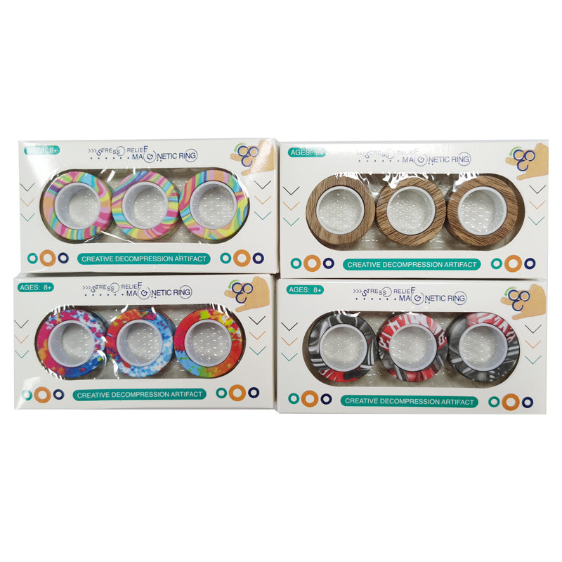 Amazon Fidget Magnets Spinner Rings Stress Relief Sensory Toy Camouflage Color 3 PCS Magnetic Fidget Ring