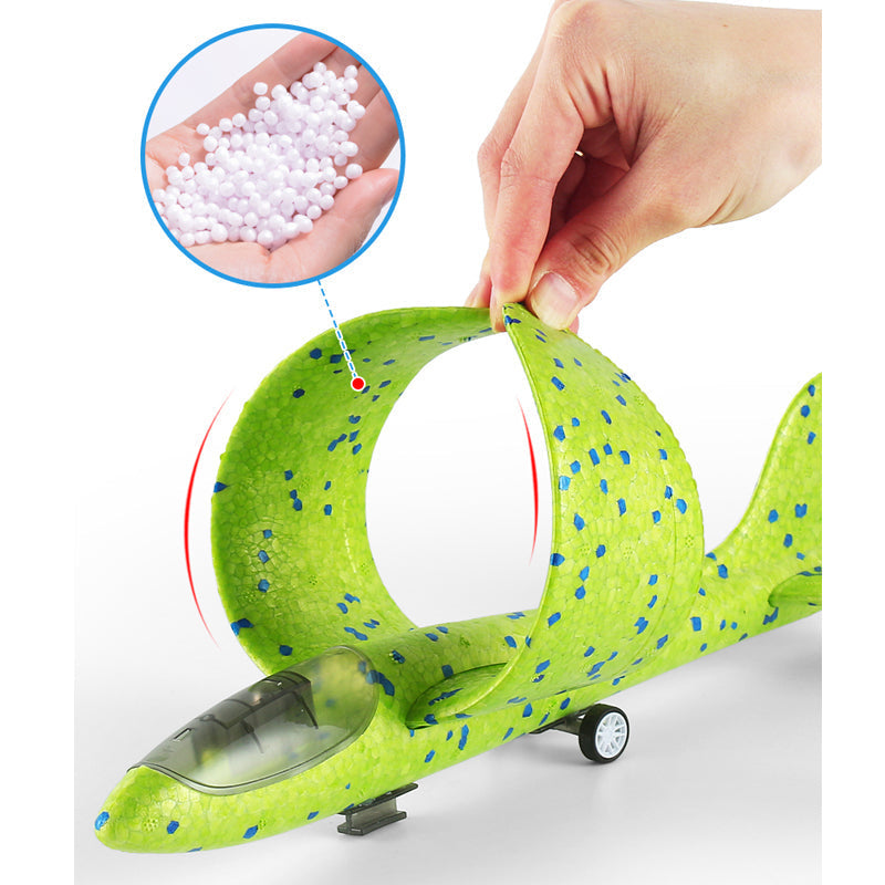 Amazon Glider Foam Air Plane Catapult Gun Outdoor Shooting Games Throwing Foam Airplane With Launcher For Kids