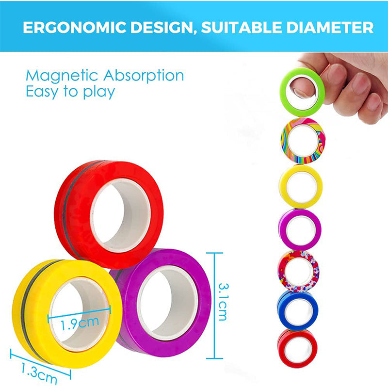 Amazon Fidget Magnets Spinner Rings Stress Relief Sensory Toy Camouflage Color 3 PCS Magnetic Fidget Ring