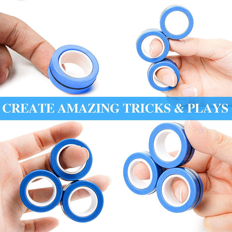 Amazon Fidget Magnets Spinner Rings Stress Relief Sensory Toy Camouflage Color 3 PCS Magnetic Fidget Ring
