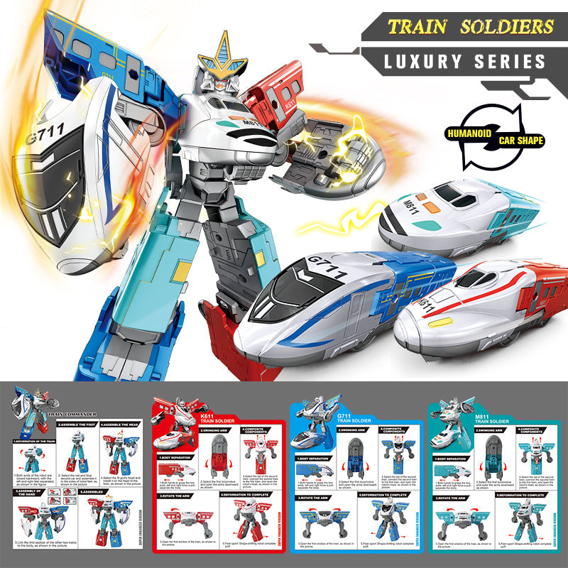 DIY Assemble High-Speed Trains 3 IN 1 Deformer Robots Changes Into Toy Truck Transformation Robot For Boys