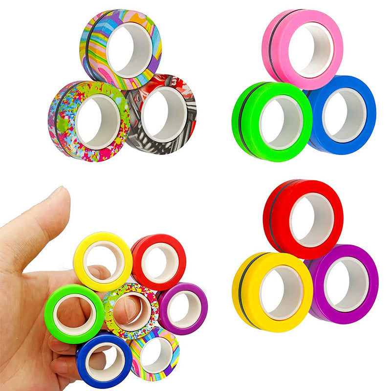 Amazon Fidget Magnets Spinner Rings Stress Relief Sensory Toy Camouflage Color 3 PCS Magnetic Fidget Ring