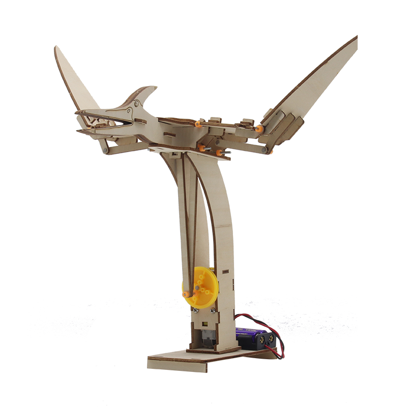 Electric Building Blocks Pterosaur Wooden Model Toys DIY Take Apart Dinosaur Wooden 3D Puzzle For Adults