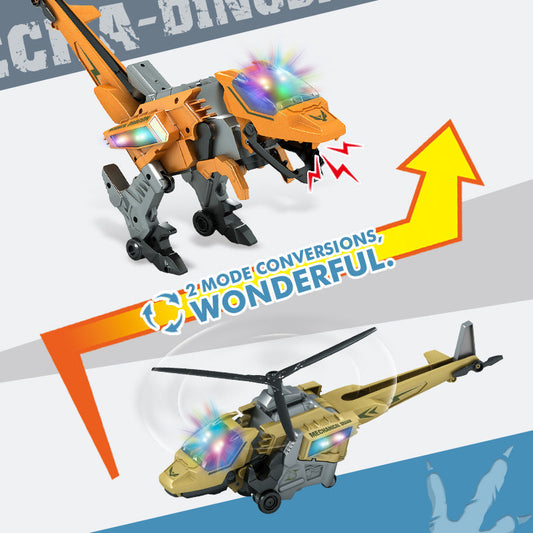 Kids Plastic T-rex B/O Electric transforming Plane Toys Jurassic Park Toys Electric Dinosaur Toys for Boys and Girls
