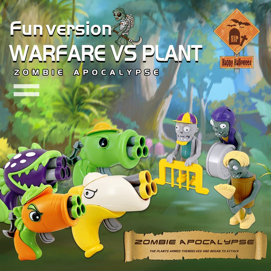 Outdoor Shooting Game Plastic Plant VS Zombie Toys Soft Bullets Gun Toy Plants Versus Zombie Peas For Boys