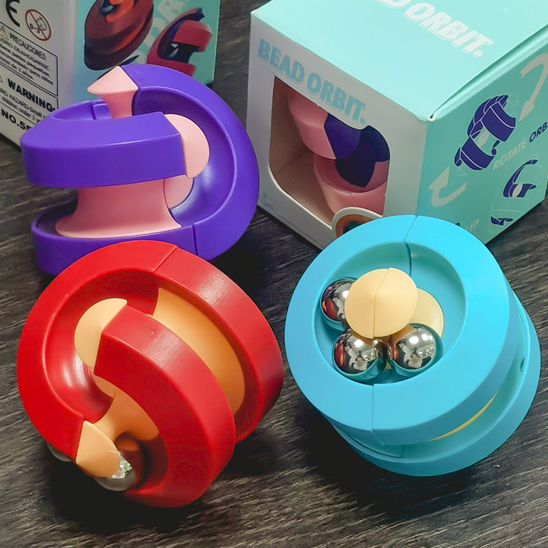 Amazon Fidget Toy Stress Release Metal Orbit Ball Spinner Sensory Toy Magnetic Maze Ball Fidget Spinning Bead Orbit