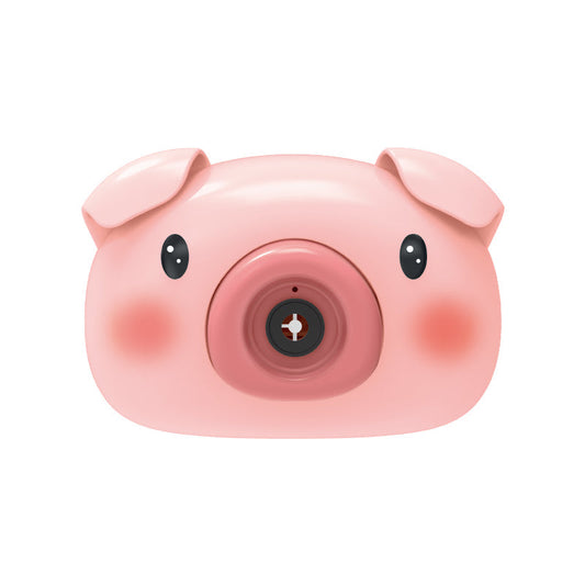 Summer Outdoor Game BO Toys Electric Automatic Soap Water Maker Handheld Cartoon Pig Bubble Camera For Kids