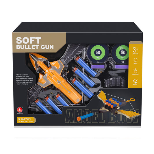 Outdoor Game Toys Soft Bullet Gun Plastic Bow and Arrow Set With Marker Shooting Games Angel Bow And Arrow For Kids