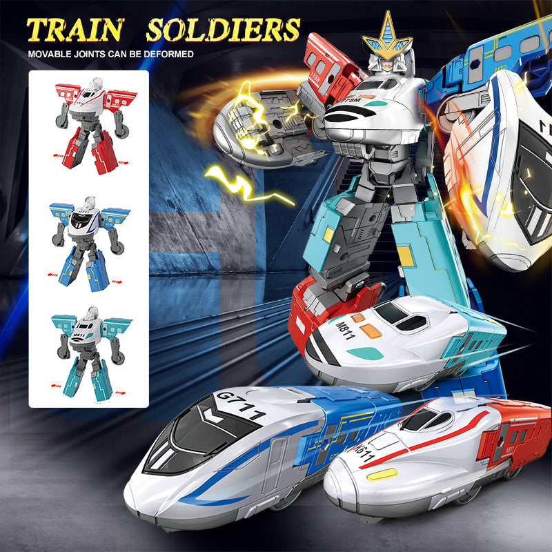 DIY Assemble High-Speed Trains 3 IN 1 Deformer Robots Changes Into Toy Truck Transformation Robot For Boys