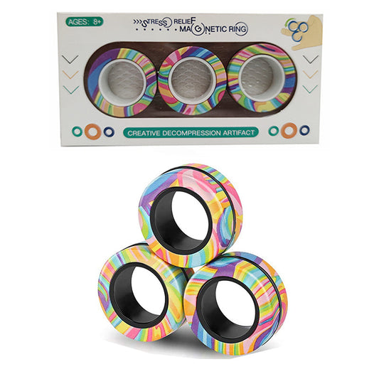 Amazon Fidget Magnets Spinner Rings Stress Relief Sensory Toy Camouflage Color 3 PCS Magnetic Fidget Ring