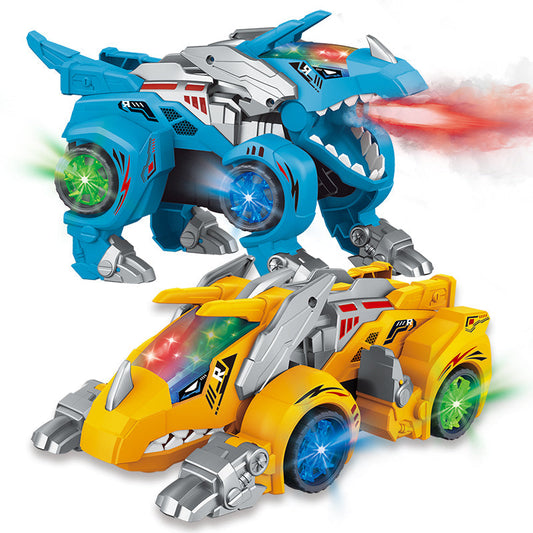 Kids Plastic T-rex B/O transforming Dino Car Toys Jurassic Park Toys Electric Automatic Dinosaur Toys for Boys and Girls
