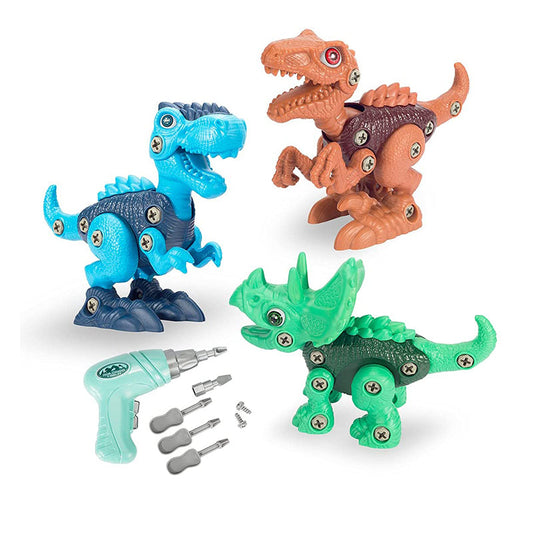 Amazon Hot Sale Animal toy diy assembling plastic dinosaur toys Kids Learning Animal Toys with Electric Drill