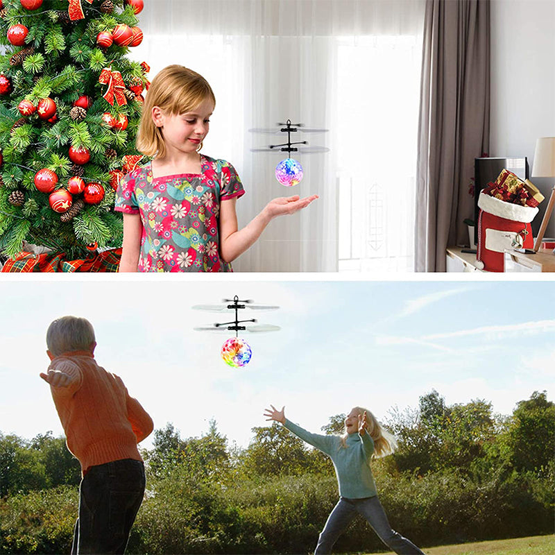 RC Flying Toys Hand Control Helicopter Easter Game Light Up Ball Drone Infrared Induction Flying Ball Toys For Kids