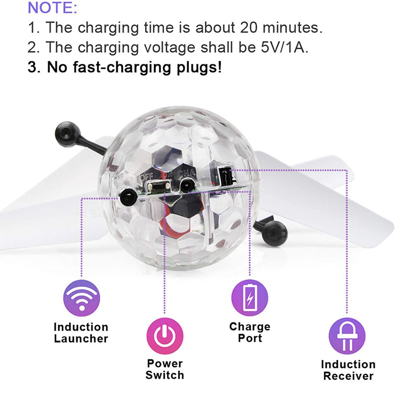 RC Flying Toys Hand Control Helicopter Easter Game Light Up Ball Drone Infrared Induction Flying Ball Toys For Kids