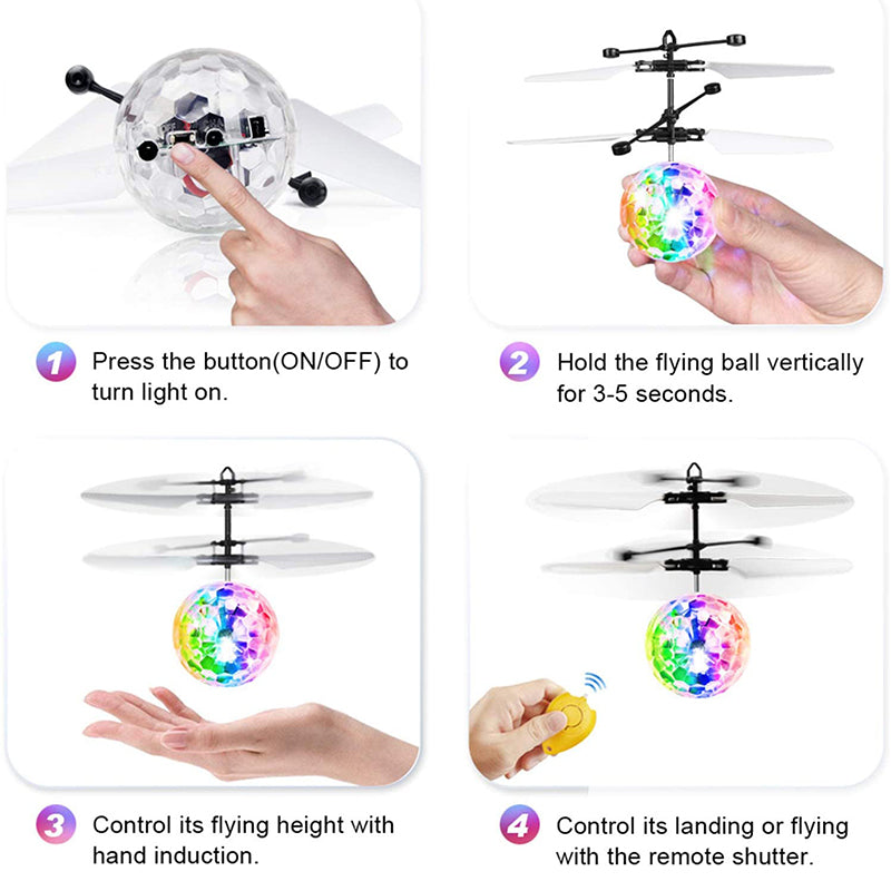 RC Flying Toys Hand Control Helicopter Easter Game Light Up Ball Drone Infrared Induction Flying Ball Toys For Kids