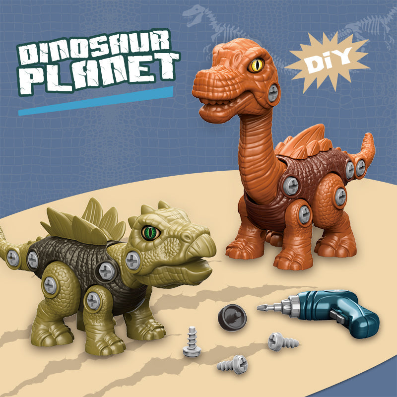 6 PCS Dino Toys DIY Assemble Plastic Dinosaur Educational Take Apart Dinosaur Toys With Electric Drill For Amazon