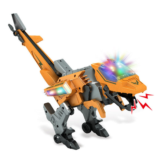 Kids Plastic T-rex B/O Electric transforming Plane Toys Jurassic Park Toys Electric Dinosaur Toys for Boys and Girls